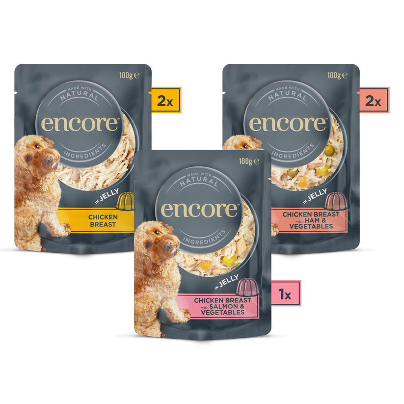 Encore Deluxe Collection Adult Wet Dog Pouch Chicken Select jelly 5x100g