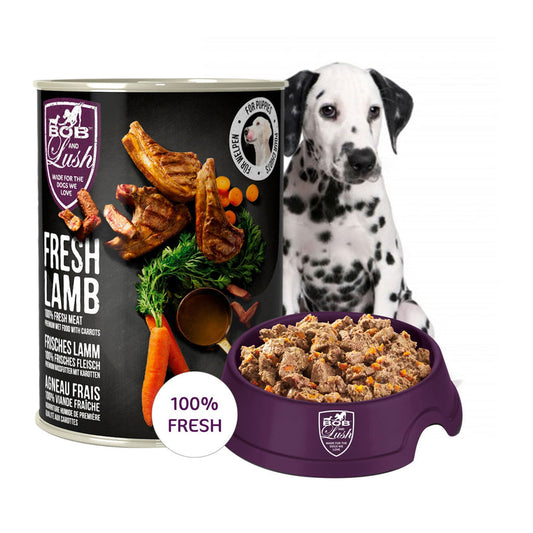 Bob And Lush Grain Free Puppy Wet Food In Tin Lamb 6x200g