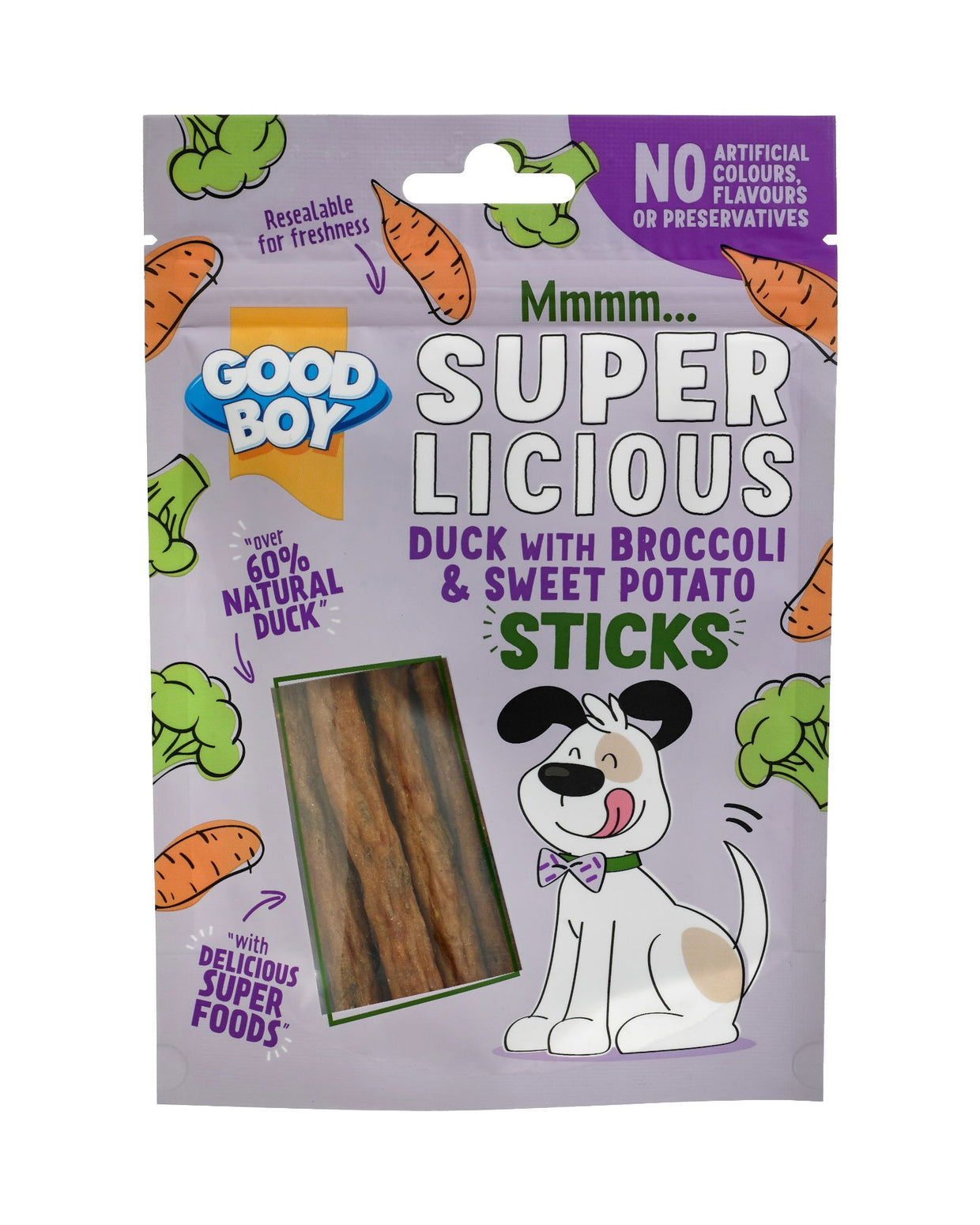 Good Boy Duck with Broccoli & Sweet Potato Sticks 70g