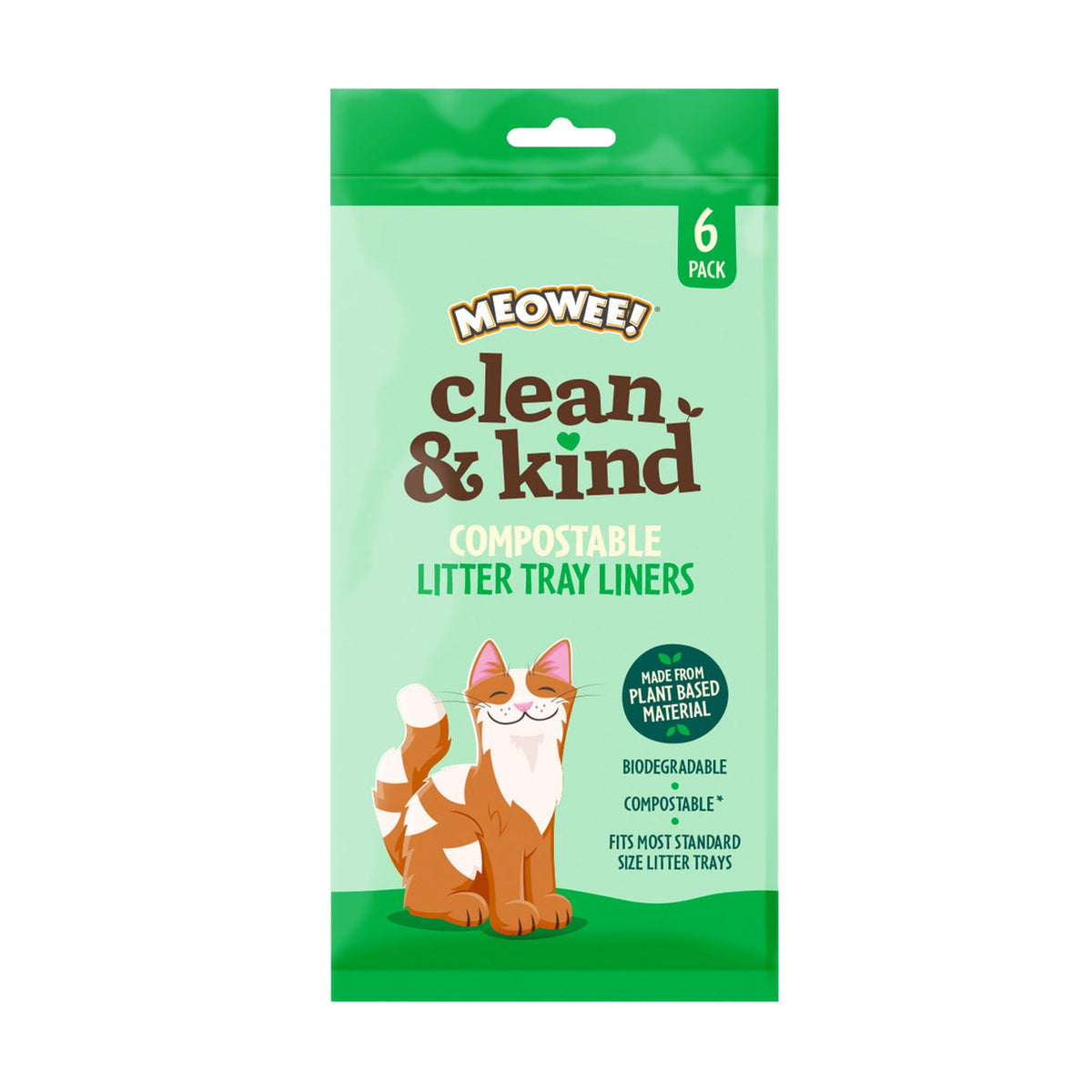MEOWEE! Compost. LitterTrayLiners 6 Pack