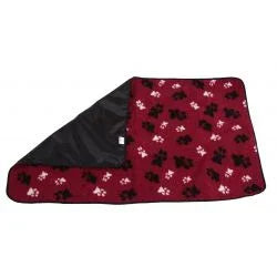 aniMate Blanket Red Paw Print Large, 1x58x49"