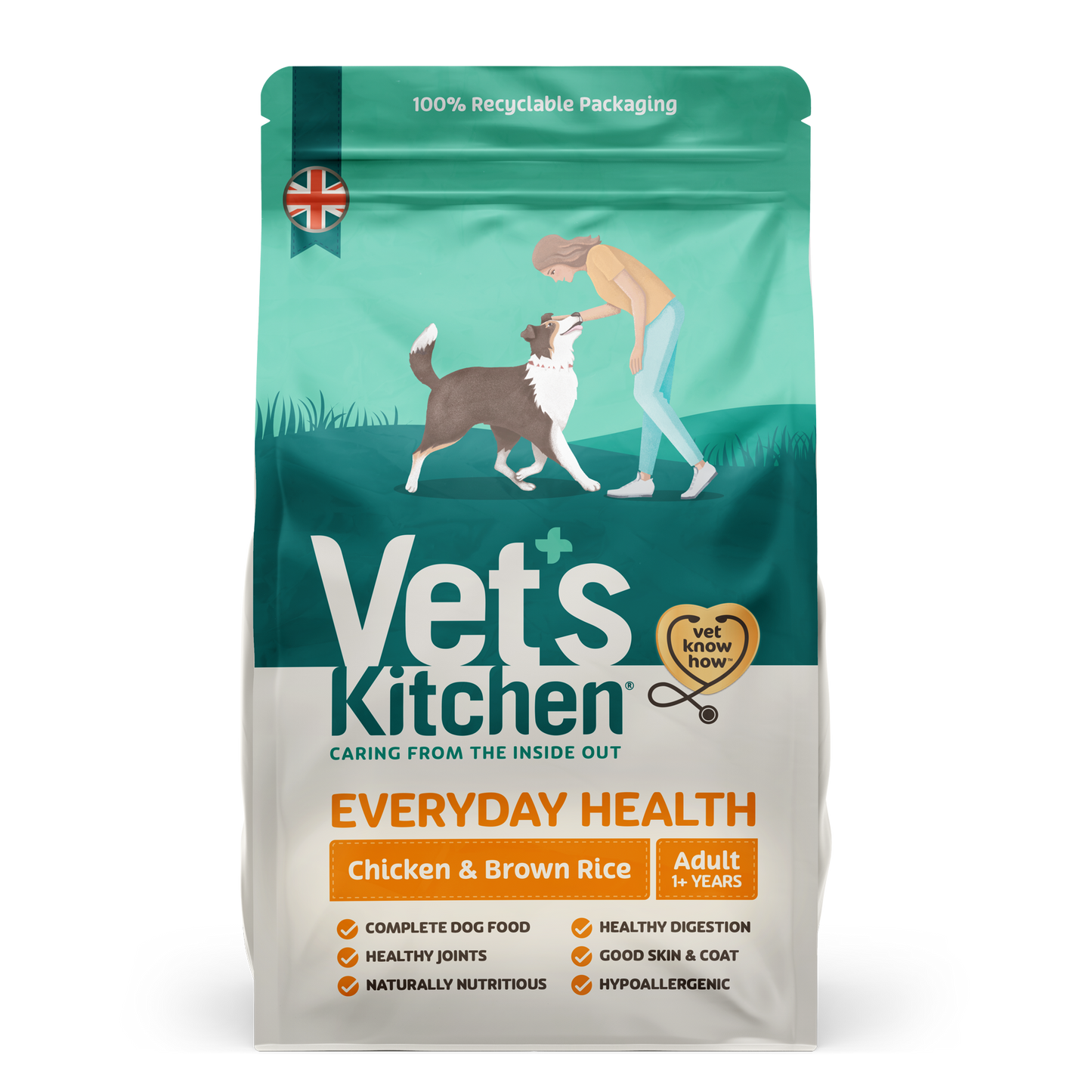 Vet''s Kitchen Everyday Health Dry Dog Food Chicken & Brown Rice - 1kg