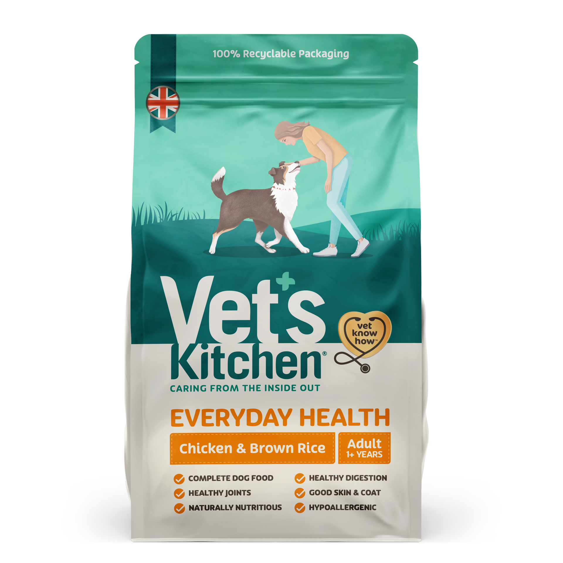 Vet''s Kitchen Everyday Health Dry Dog Food Chicken & Brown Rice - 1kg