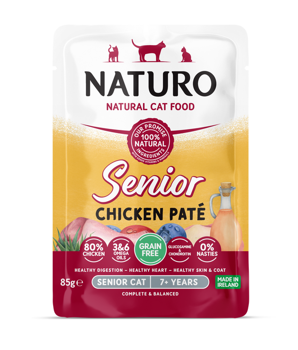 Naturo Cat Senior Chicken Paté Pouch 85g x 8