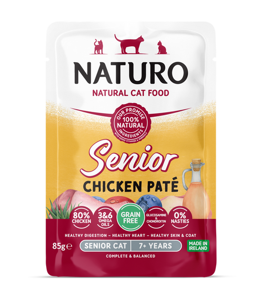 Naturo Cat Senior Chicken Paté Pouch 85g x 8