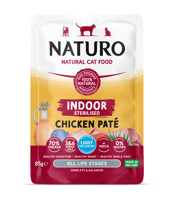 Naturo Cat Sterilised Chicken Paté Pouch 85g x 8