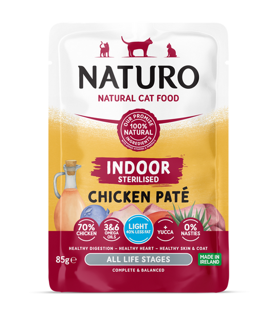 Naturo Cat Sterilised Chicken Paté Pouch 85g x 8