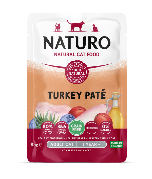 Naturo Cat Turkey Paté Pouch 85g x 8
