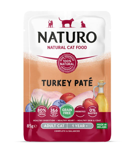 Naturo Cat Turkey Paté Pouch 85g x 8