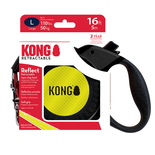 KONG Reflect Retractable Black Large Up To 50kg 5m
