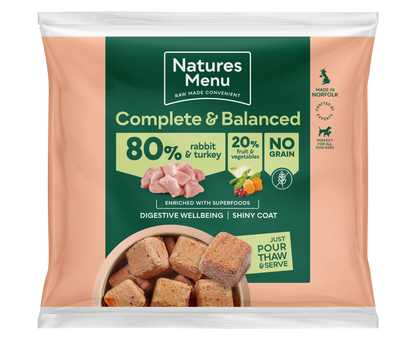 Natures Menu 80/20 Rabbit and Turkey Nuggets with Superfoods 1kg