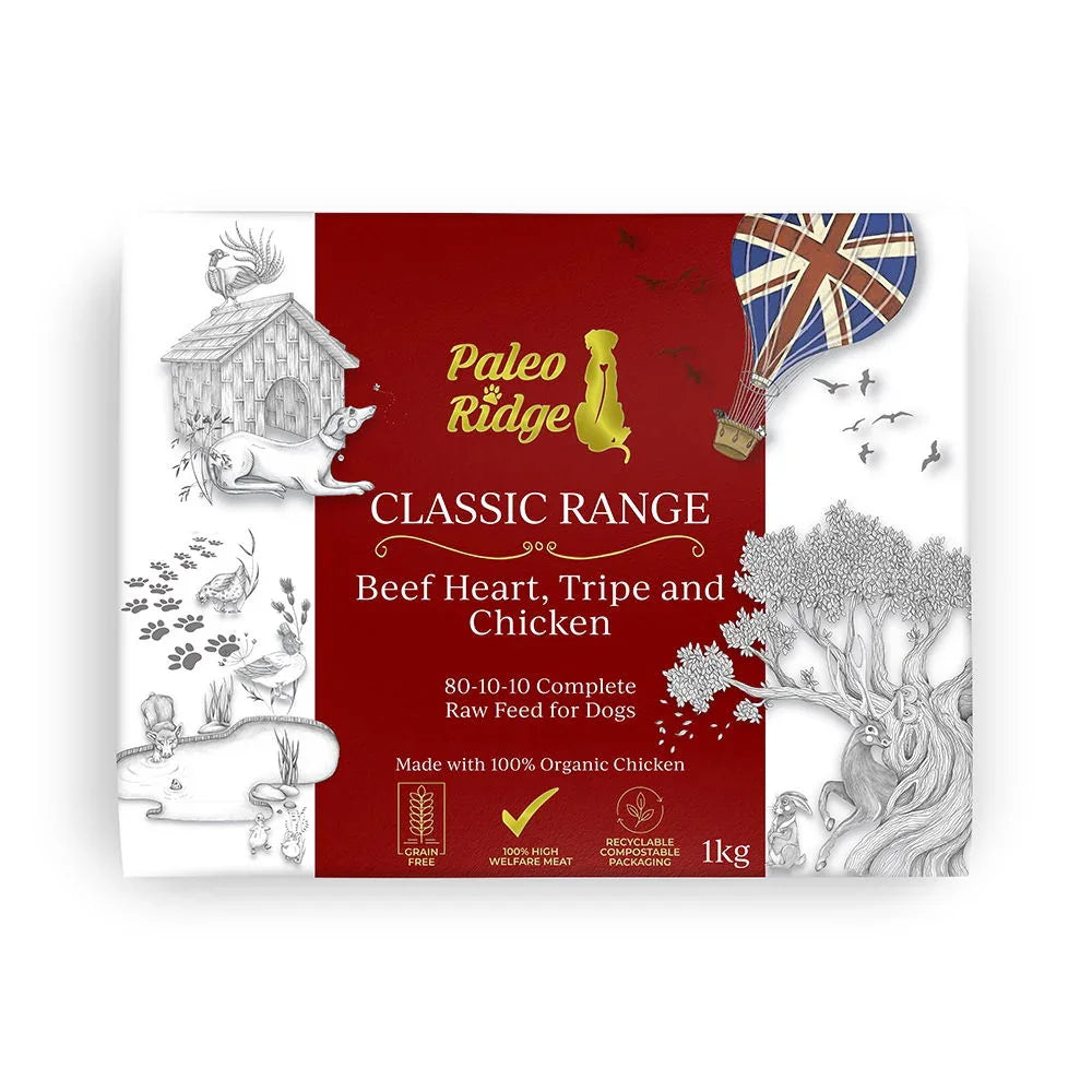 Paleo Ridge Classic Beef Heart Tripe and Chicken 1kg