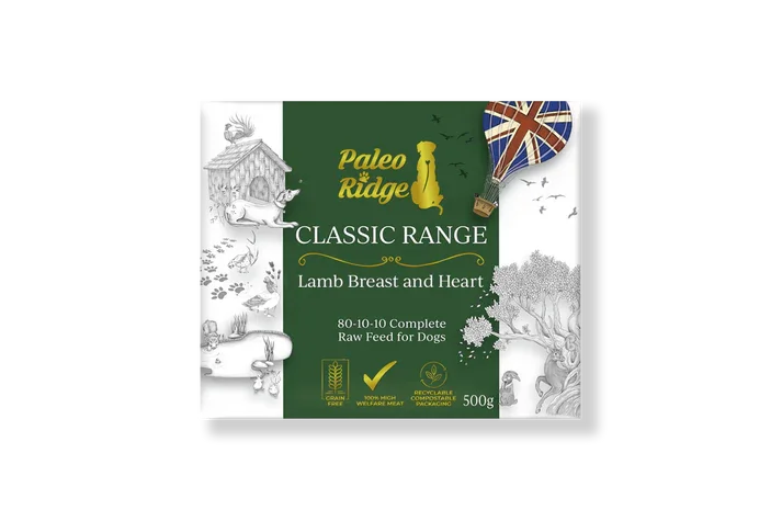 Paleo Ridge Classic Lamb Breast and Heart 500g