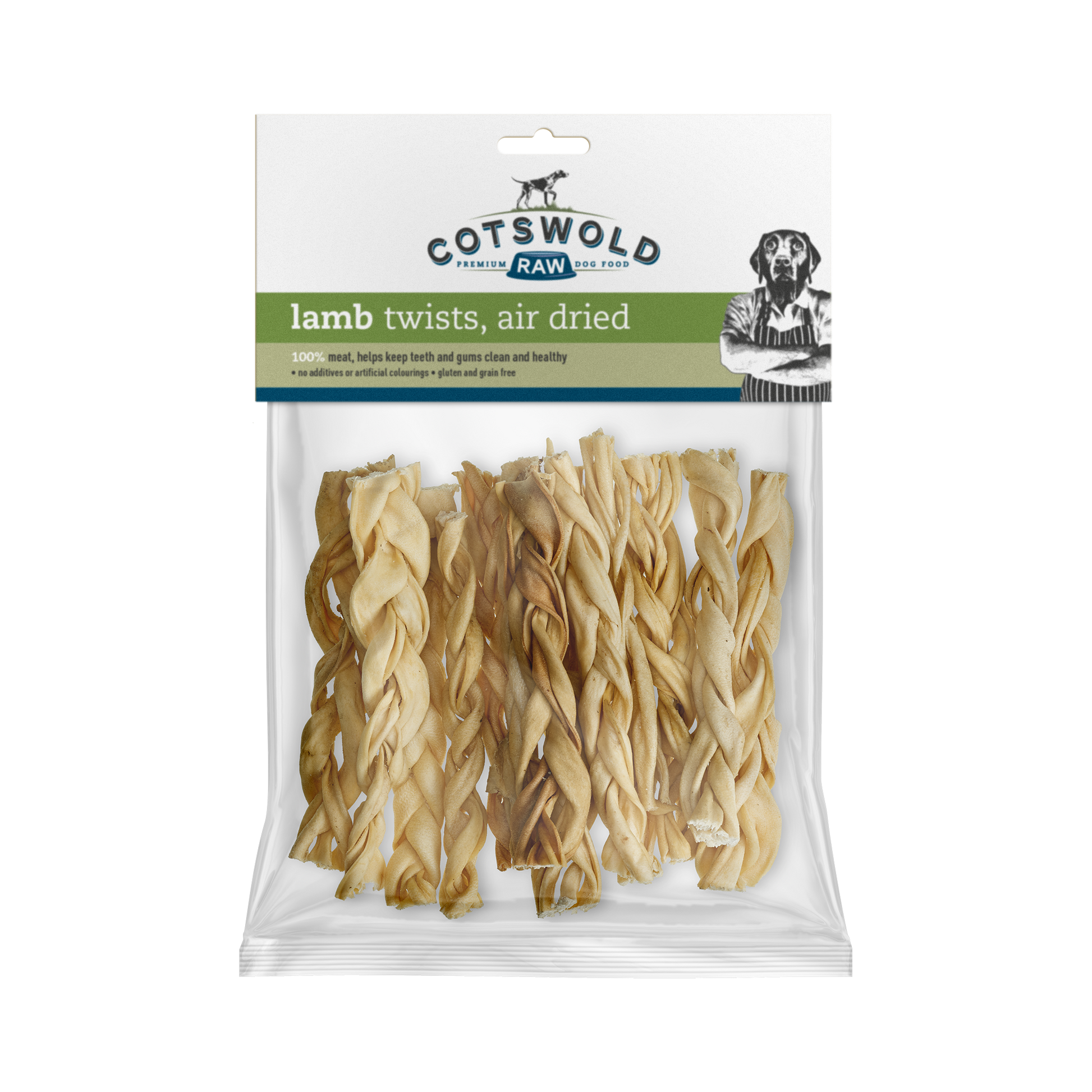 Cotswold Raw Natural Dried Treat Lamb Twists 150g