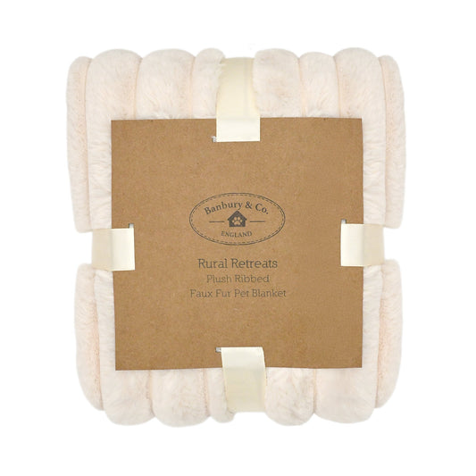 Banbury & Co Rural Retreats Almond Plush Ribbed Faux Fur Pet Blanket