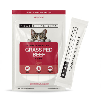 Real Simplicity Creamy Protein Treats Grass Fed Beef 4x12g