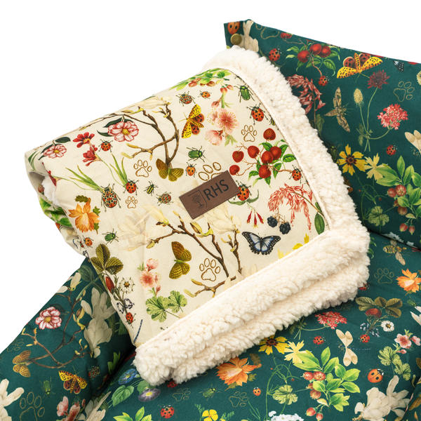 RHS Pets in the Garden Printed Sherpa Blanket