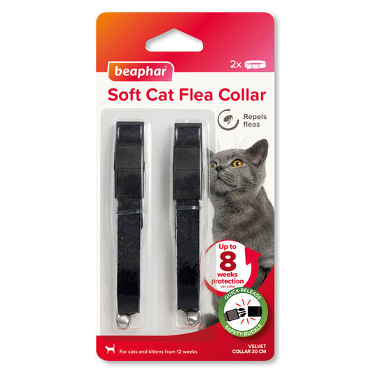 Beaphar Soft Velvet Flea Collar for Cats - Twin Pack 30cm