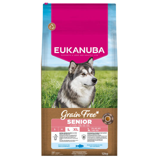 Eukanuba Grain Free - Ocean Fish - Senior Large 12kg