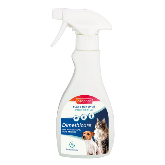 Beaphar Dimethicare Flea & Tick Spray for Pets Home and Car 250ml