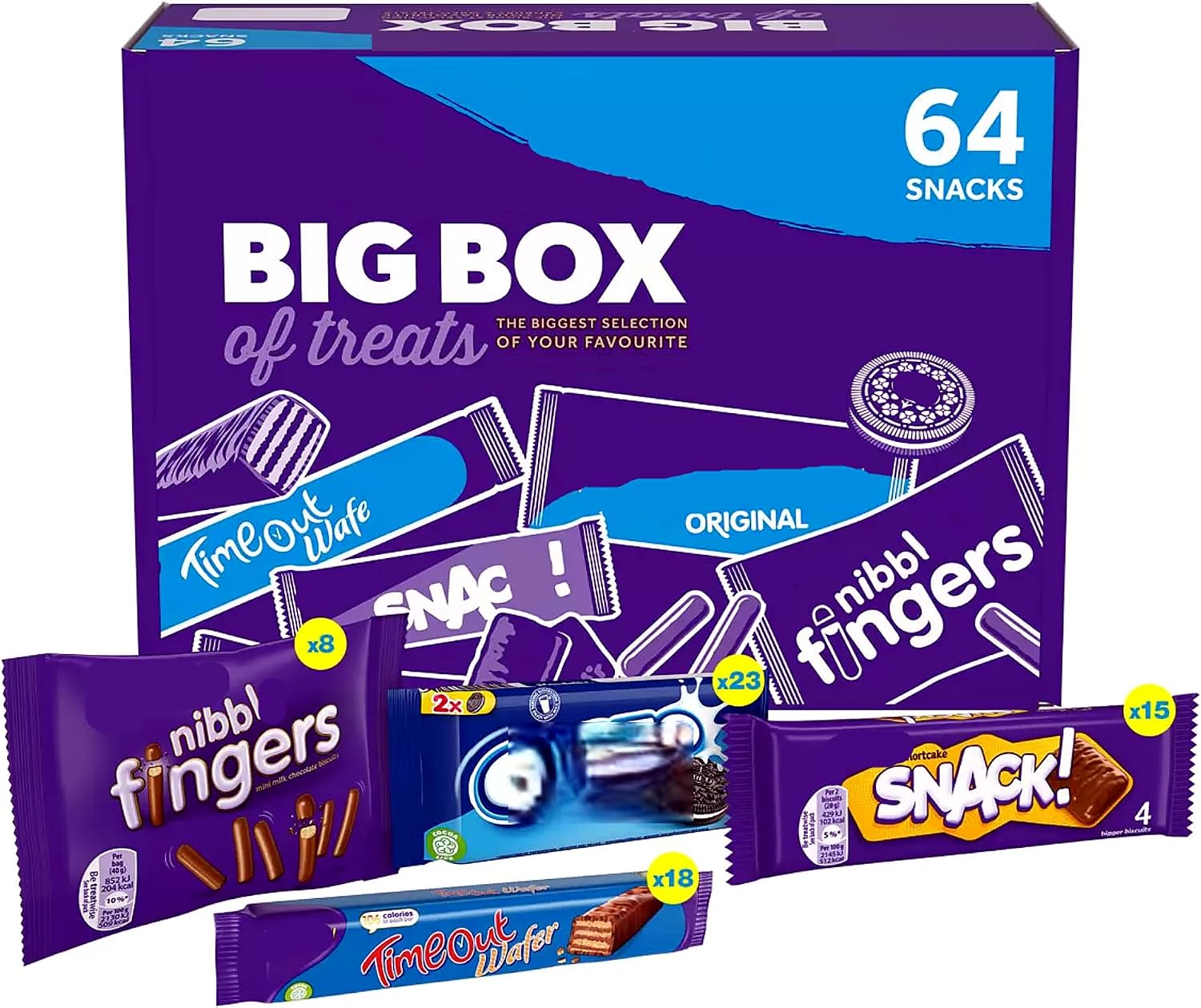 Red Rainbow Big Box Assorted Chocolate & Biscuit Snack Box – 64 Pieces
