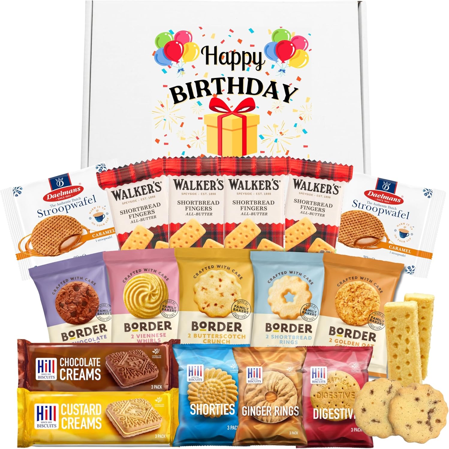 Happy Birthday Biscuits Gift Set – 35 Individually Wrapped Biscuits