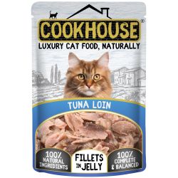 Cookhouse Cat Tuna Loin Fillets In Jelly, 70g x 18
