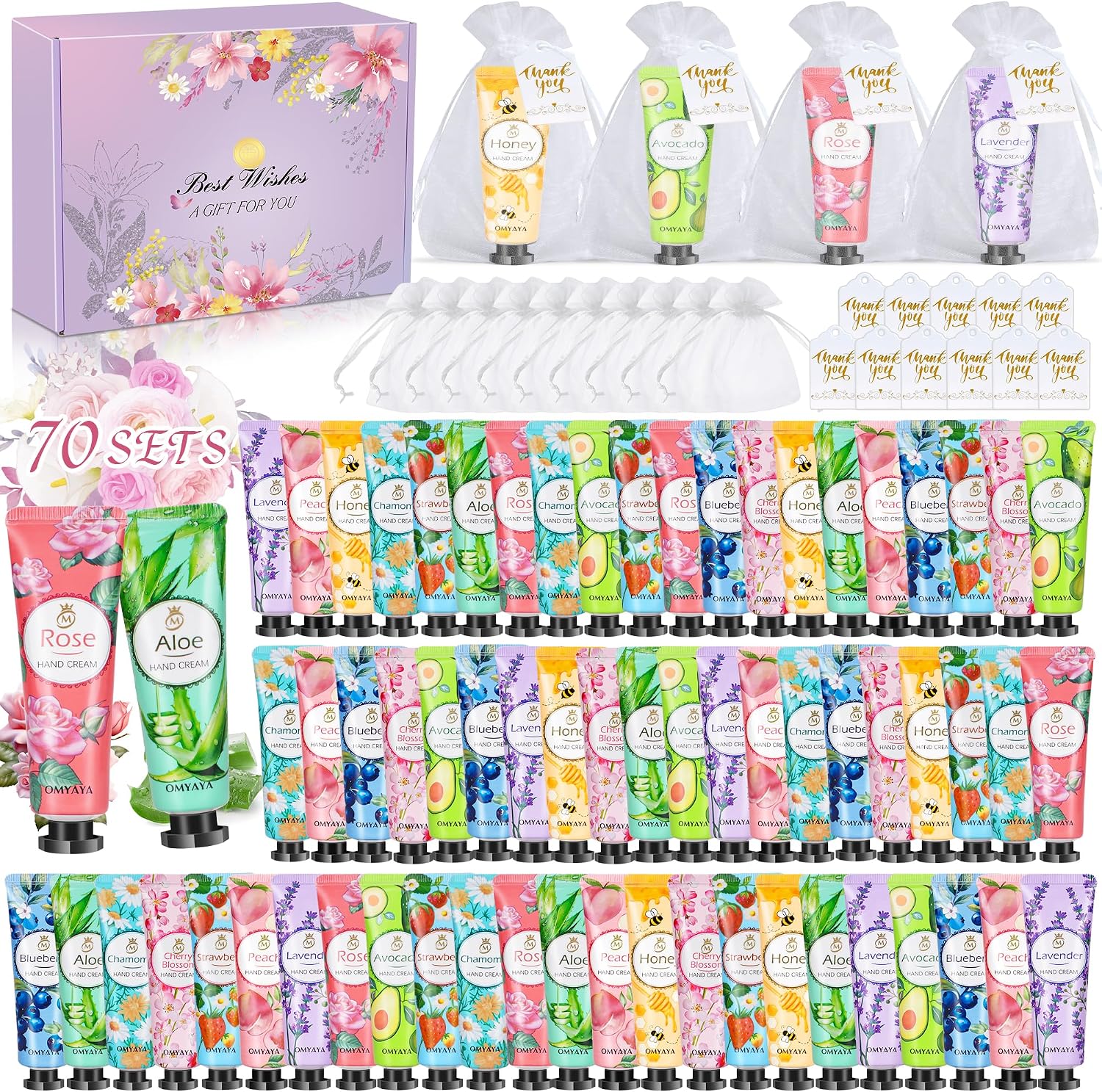 70 Sets Mini Hand Cream Gift Set – 210 Pieces