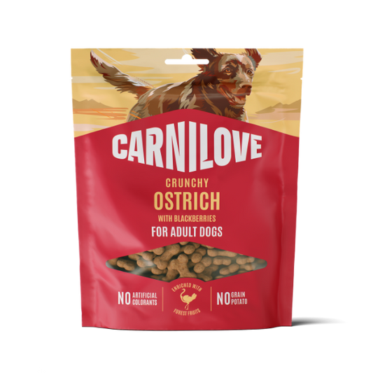 Carnilove Ostrich with Blackberries Crunchy Dog Treats 200g