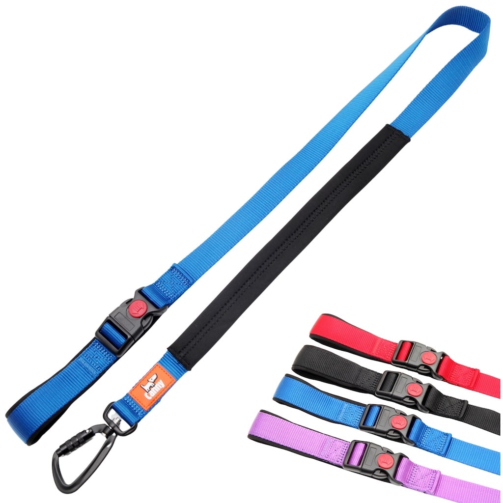 Canny CONNECT Lockable Lead - Purple / Puppy/small dog - 15mm width 120cm length / Brushed steel