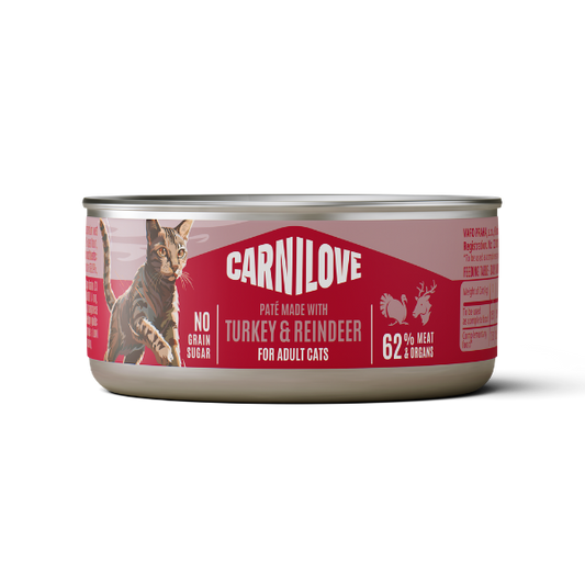 Carnilove Turkey & Reindeer Adult Cat 100g x 12 - 12x100g