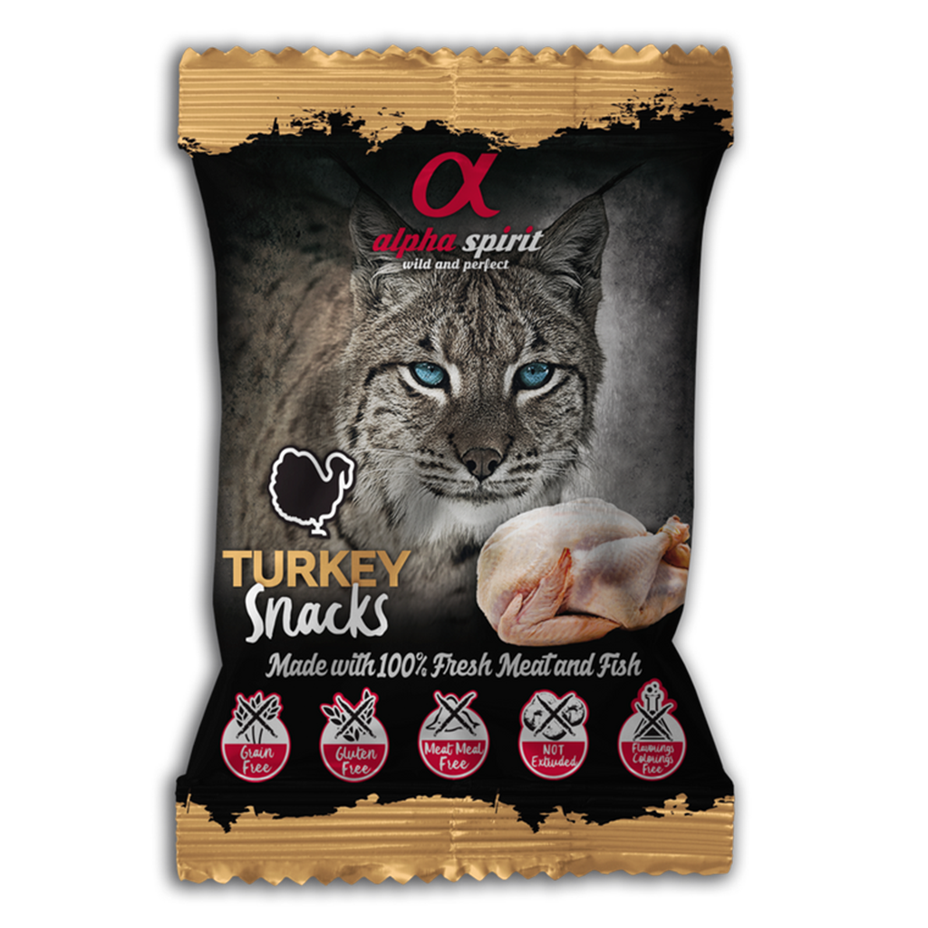 Alpha Spirit Turkey Cat Treats (24 x 50g) - North East Pet Shop