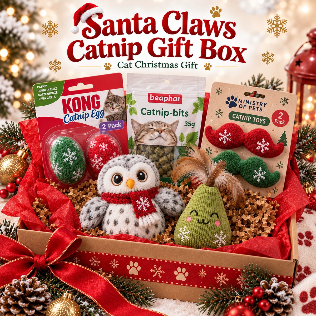 Santa Claws Catnip Christmas Gift Box for cats