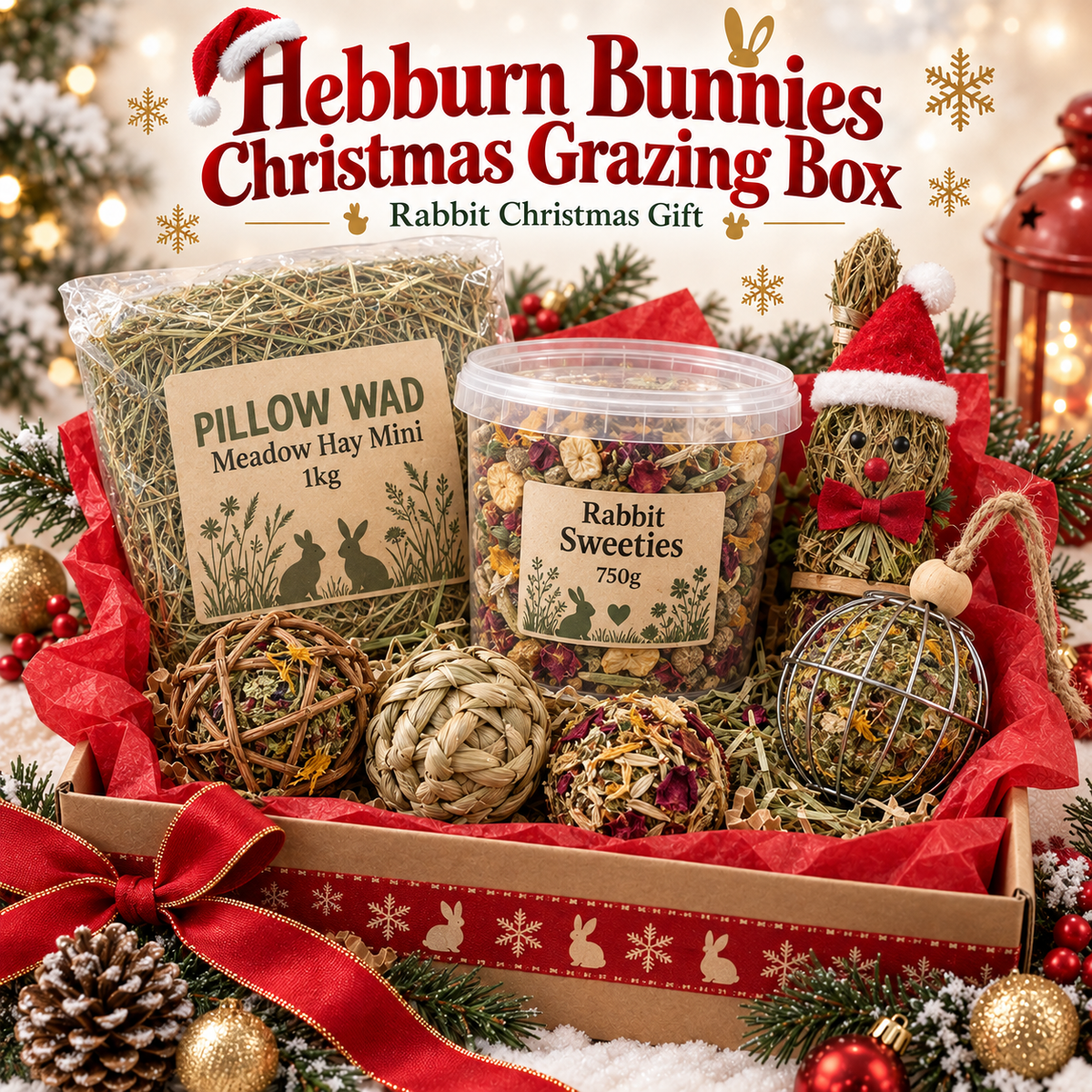 Hebburn Bunnies Christmas Grazing Box for rabbits