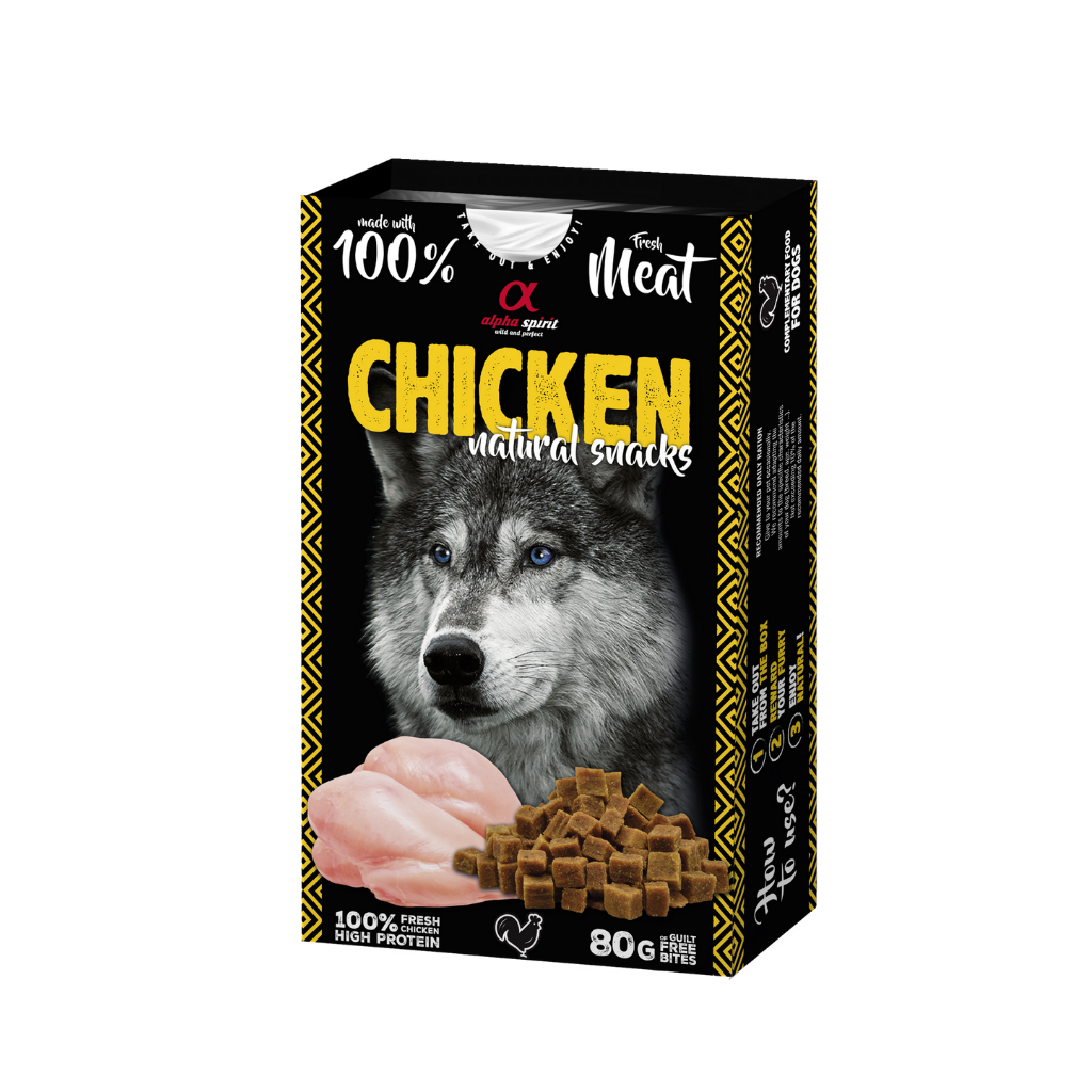 Alpha Spirit Chicken Natural Dog Treats (80g) - North East Pet Shop