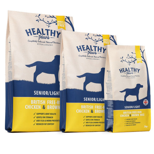 Healthy Paws British Free-Run Chicken & Brown Rice Senior/Light 2KG