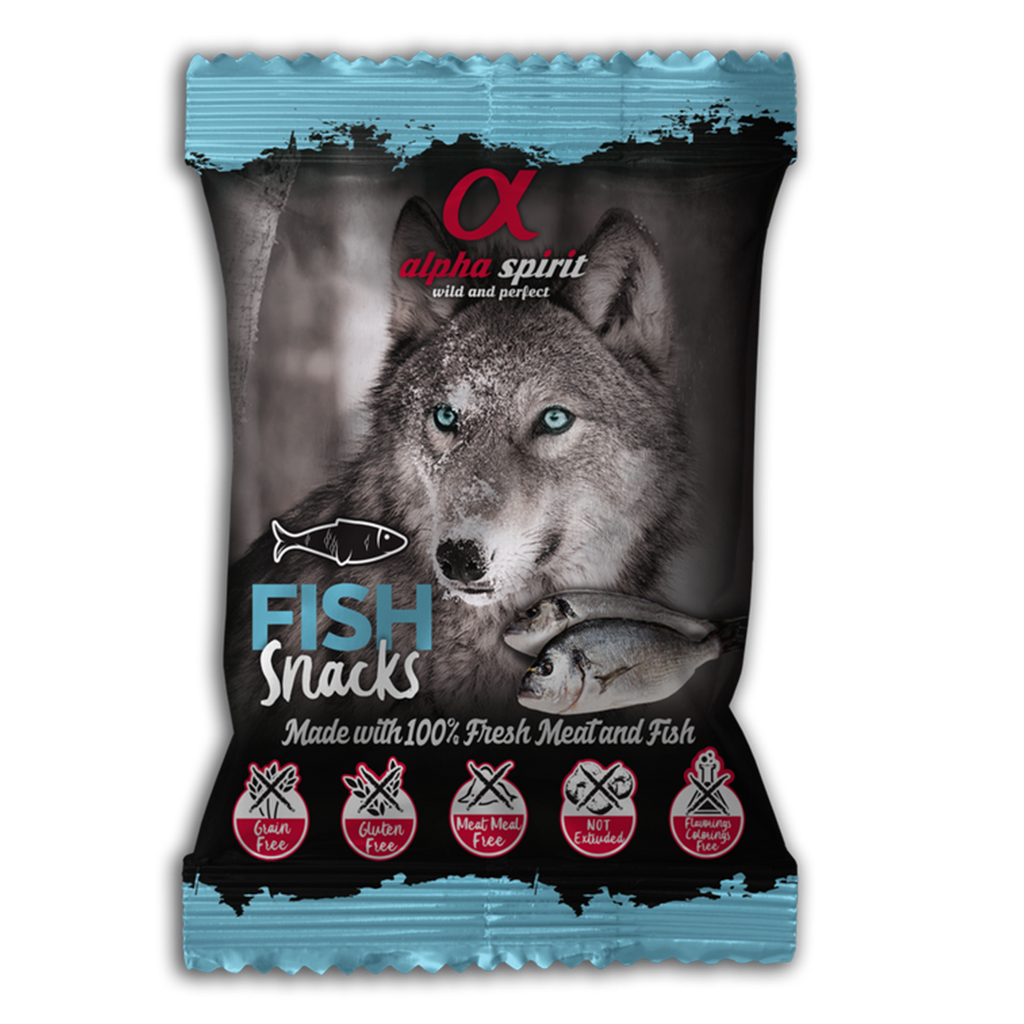 Alpha Spirit Fish Dog Treats (24 x 50g) - North East Pet Shop