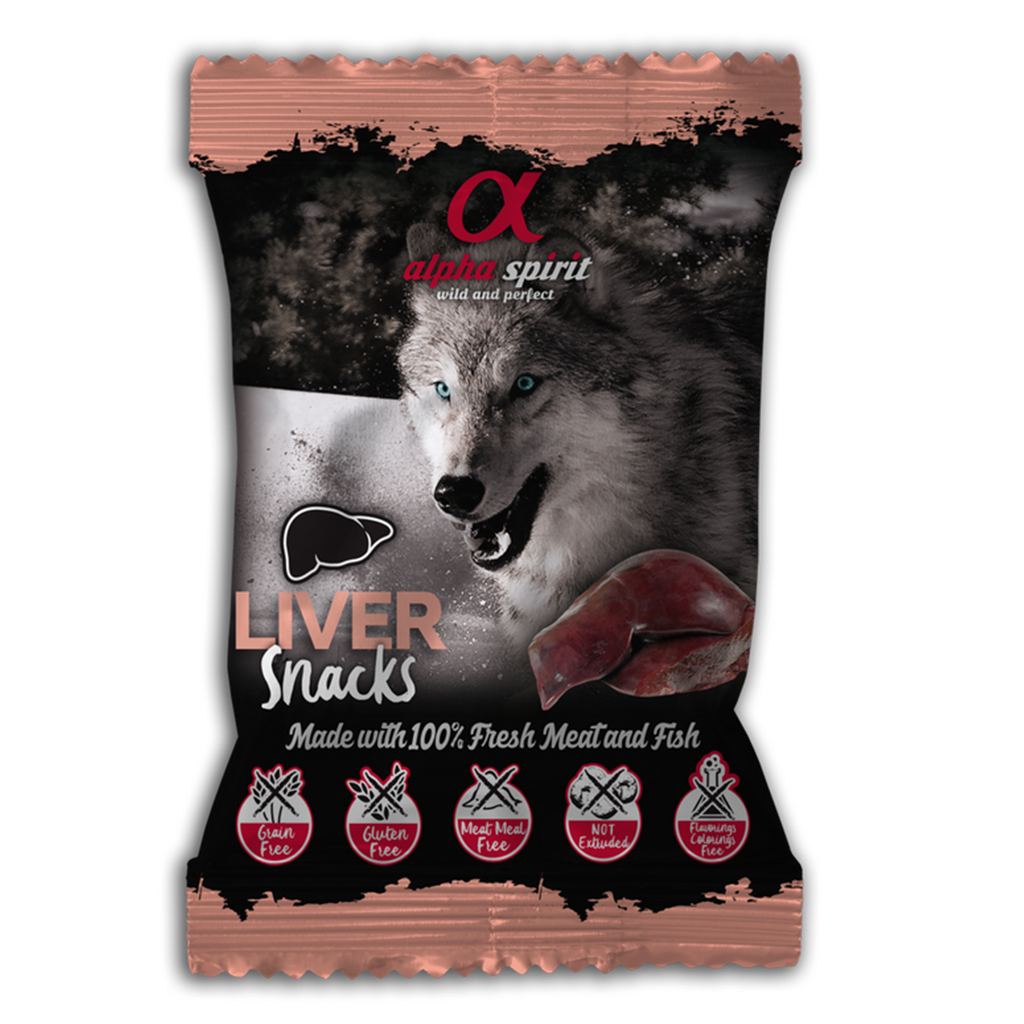 Alpha Spirit Liver Dog Treats (24 x 50g) - North East Pet Shop