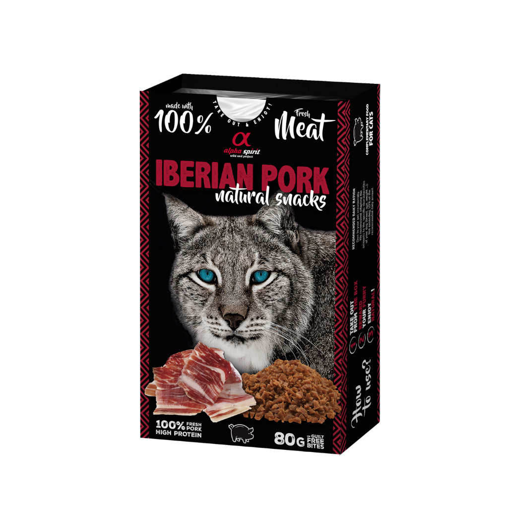 Alpha Spirit Iberian Pork Natural Cat Treats (80g) - North East Pet Shop