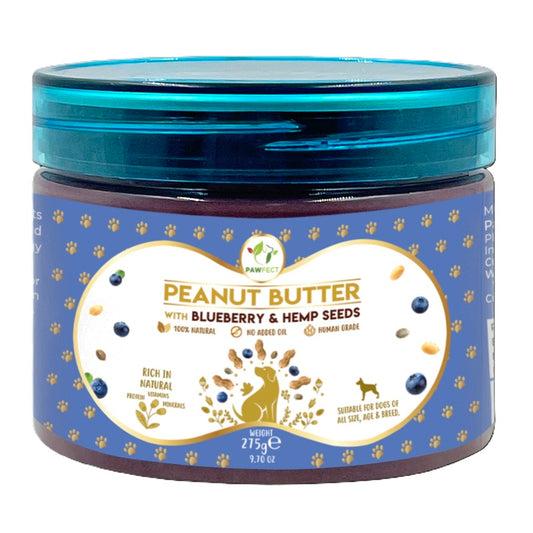 Pawfect Peanut Butter with Blueberry & Hemp Seeds 275g