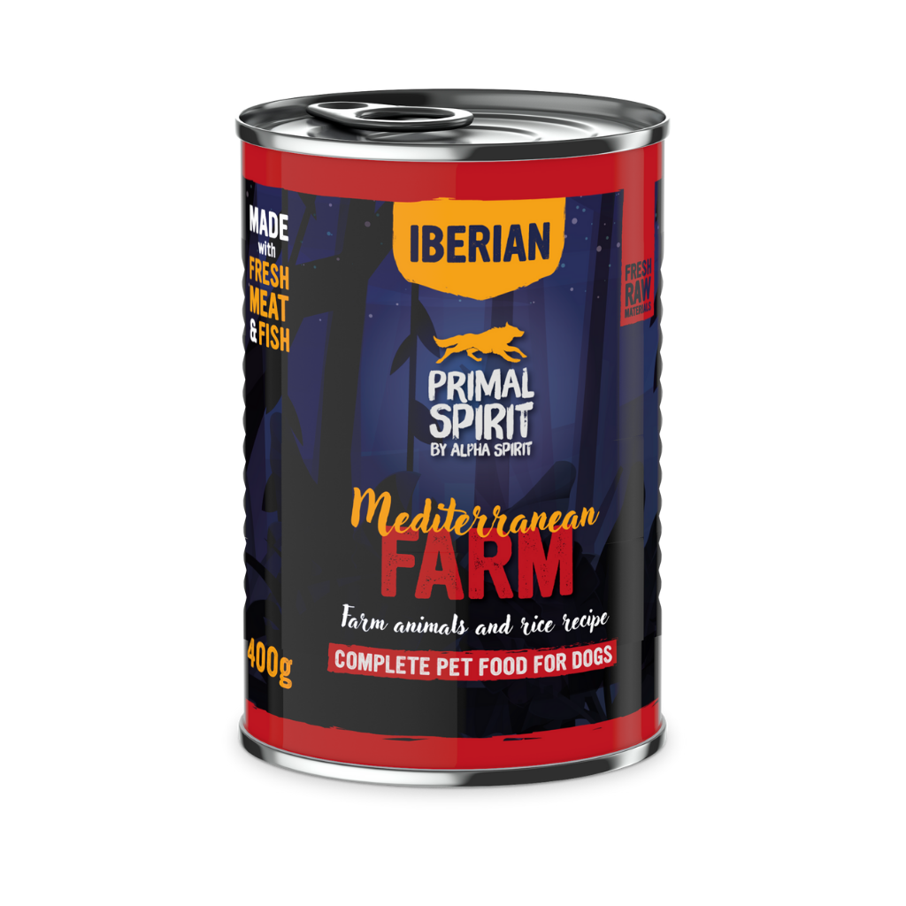 Primal Spirit Iberian Mediterranean Farm Complete Wet Canned Dog Food (6 x 400g) - North East Pet Shop