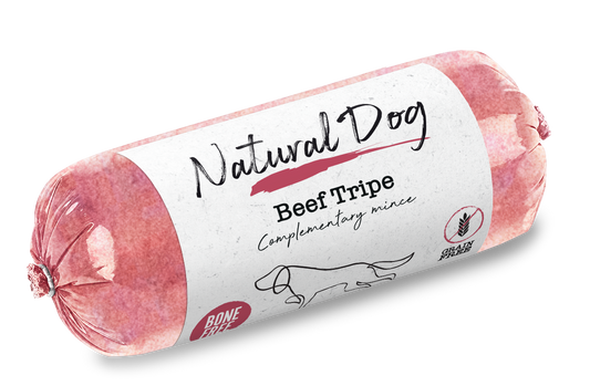 Natural Dog Beef Tripe Bone Free Chubs - Tray of 10 x 500g (5kg)