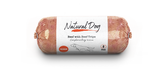 Natural Dog Beef with Beef Tripe & Vegetables Chubs - Tray of 10 x 500g (5kg)