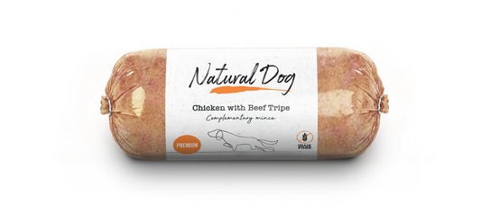 Natural Dog Chicken with Beef Tripe & Vegetables Chubs - Tray of 10 x 500g (5kg)