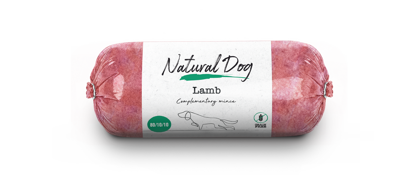 Natural Dog Lamb 80/10/10 Chubs - Tray of 10 x 500g (5kg)