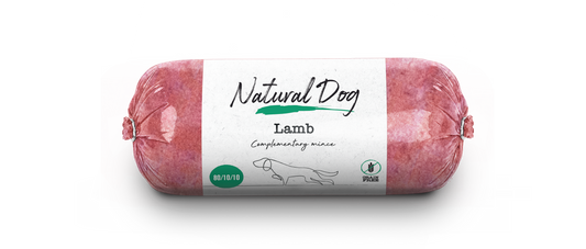 Natural Dog Lamb 80/10/10 Chubs - Tray of 10 x 500g (5kg)
