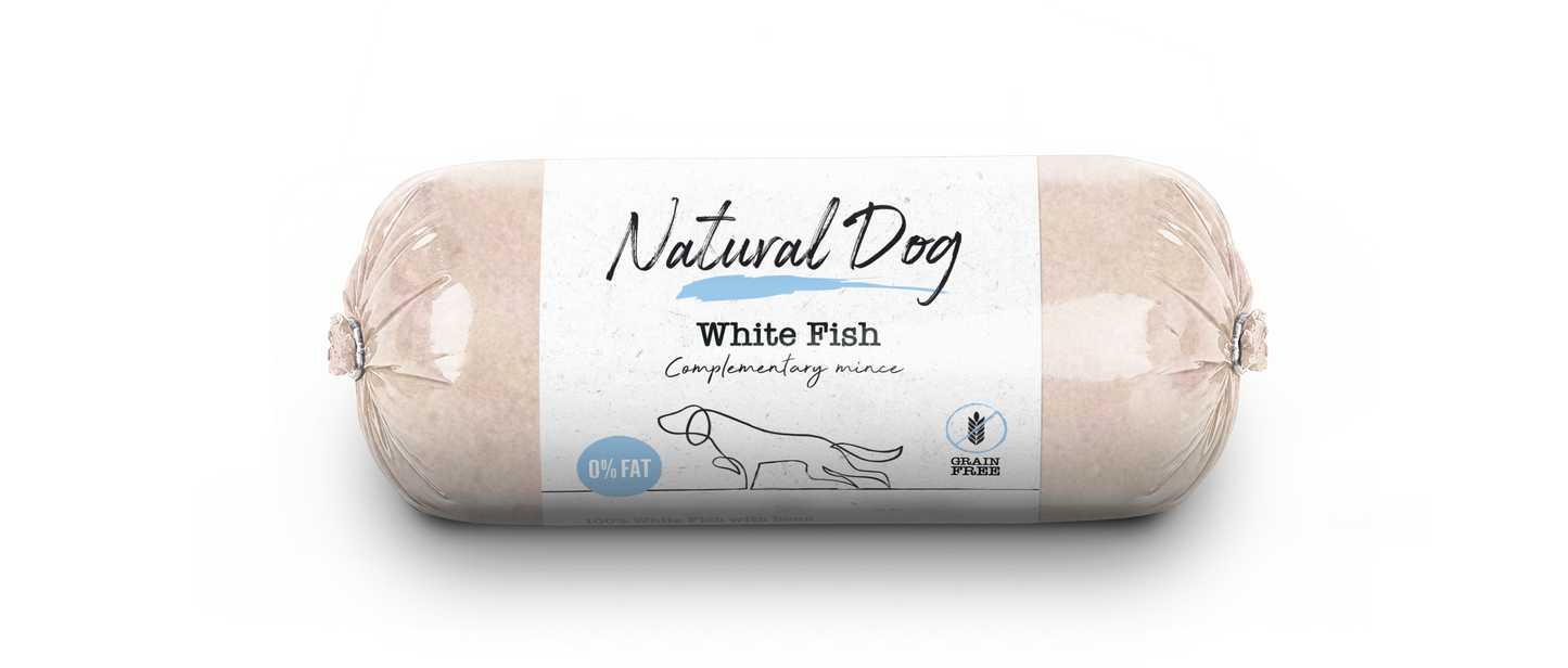 Natural Dog White Fish Mince Chubs - Tray of 10 x 500g (5kg)