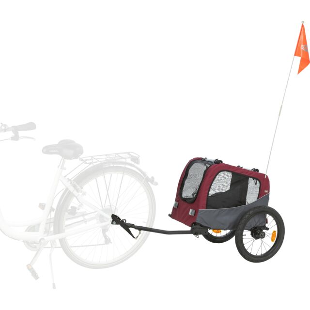 Trixie Bicycle trailer for dogs - 12813 S  53 × 60 × 60/117 cm up to: 15 kg 9.5 kg black/red Internal dimensions: 36 × 34 × 57 cm