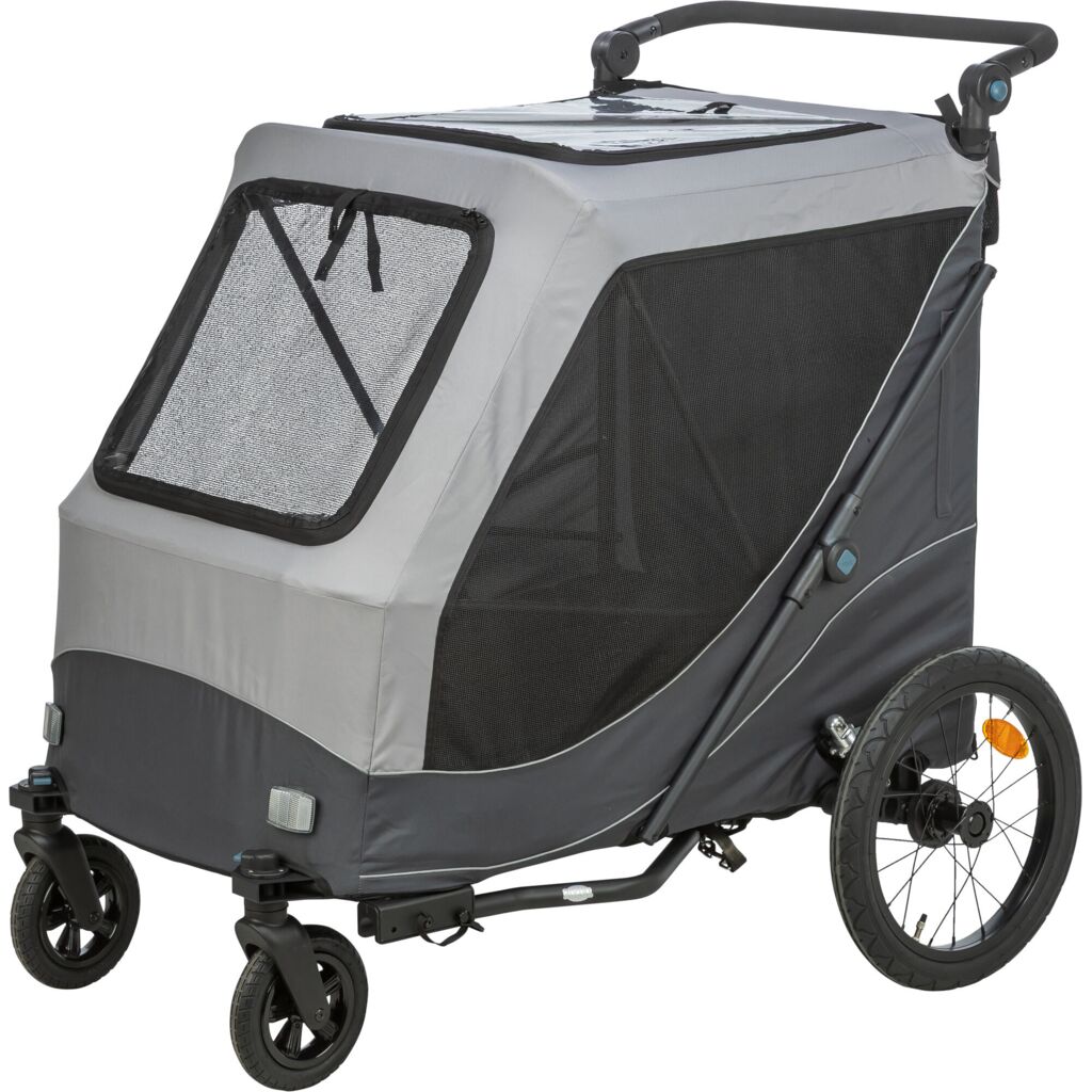Trixie Bicycle trailer for dogs, can be folded up quickly – XL: 87.5 × 97 × 93/150 cm, grey – image 4