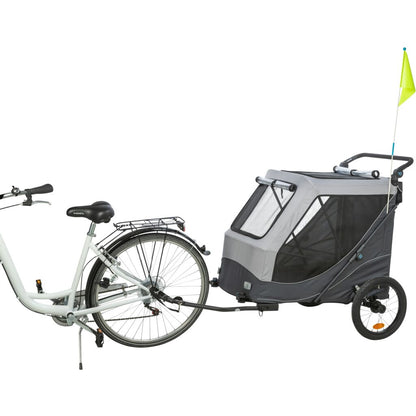 Trixie Bicycle trailer for dogs, can be folded up quickly – XL: 87.5 × 97 × 93/150 cm, grey – image 2